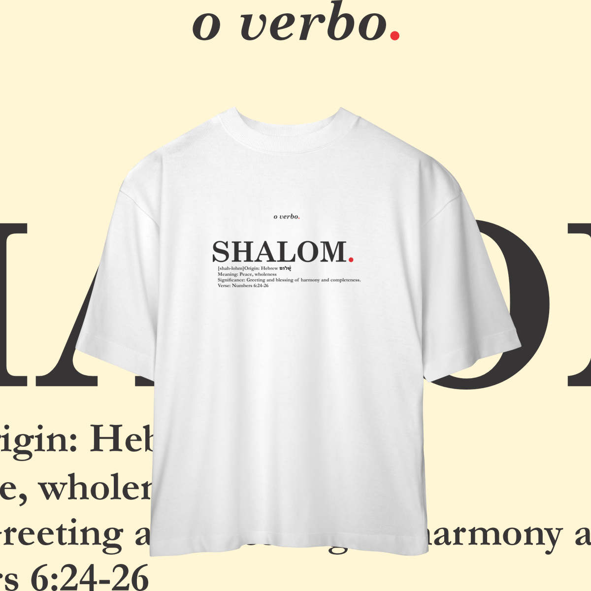 Oversized Tee SHALOM. – Peace and Wholeness