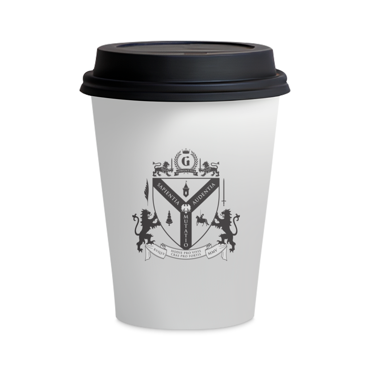 Nome do produto  Copo de cerâmica e tampa com o brasão de Löwentttur