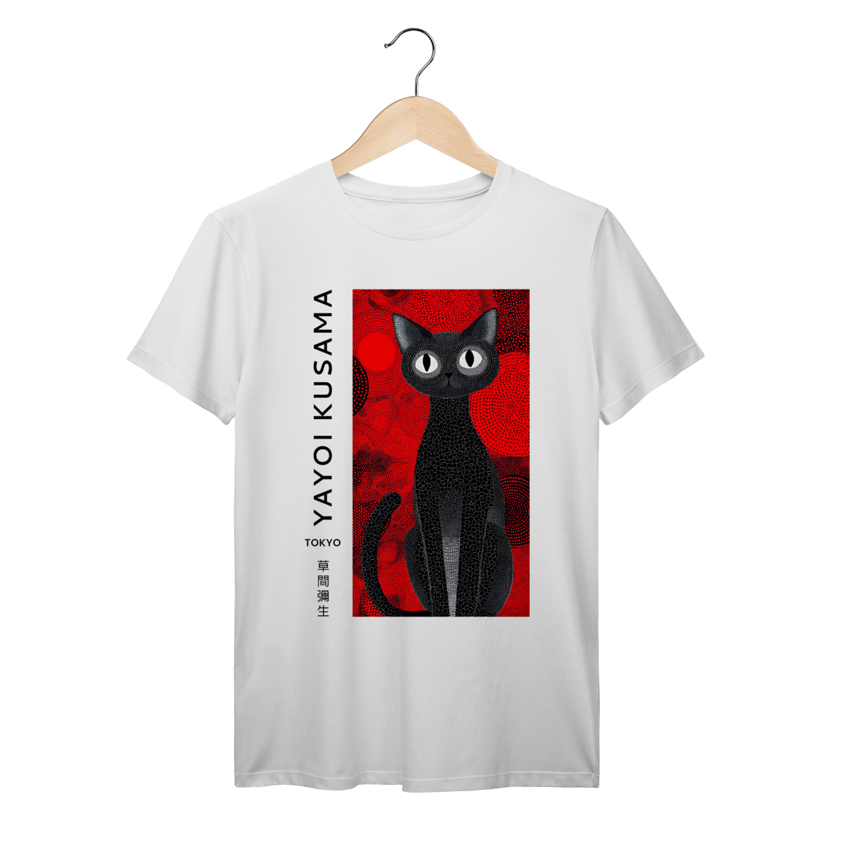Camiseta Yayoi Kusama Red Cat Algodão Prime