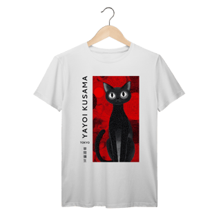 Camiseta Yayoi Kusama Red Cat Algodão Prime