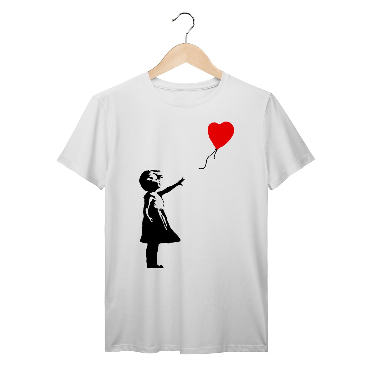 Camiseta Banksy Menina com Balão Algodão Prime