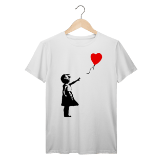 Camiseta Banksy Menina com Balão Algodão Prime