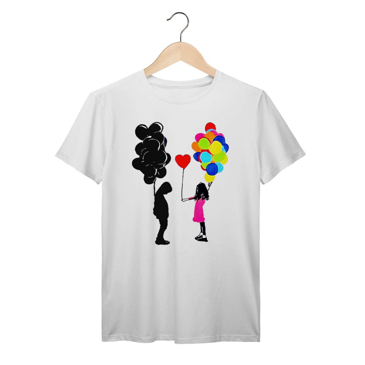 Camiseta Banksy Balões Algodão Prime