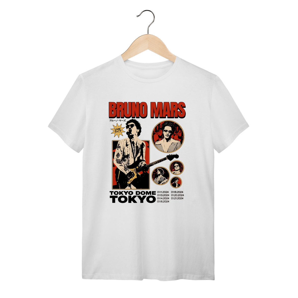 Camiseta Bruno Mars algodão quality
