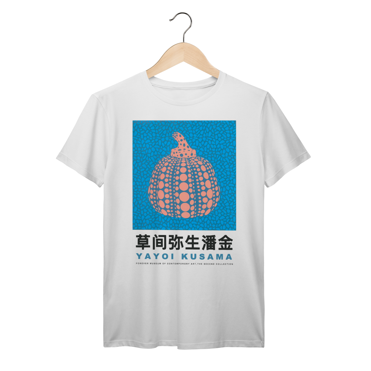Camiseta Yayoi Kusama Azul Rosa Algodão Prime