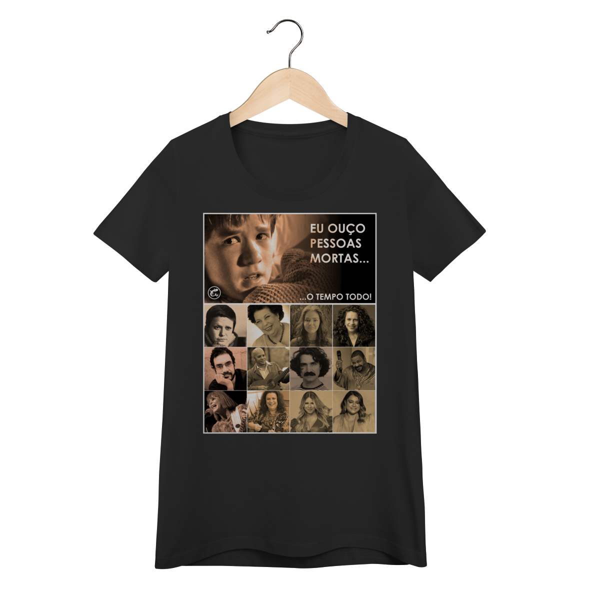 Camiseta Baby Long Eu ouço pessoas mortas...O tempo todo! Versão 24