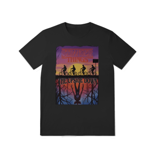 Camiseta Stranger Things Edição Limitada Logo No Pôr Do Sol