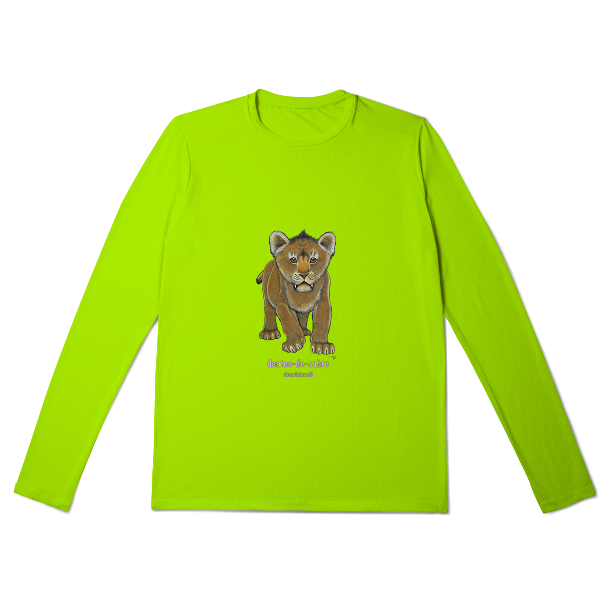 Camisa Manga Longa Sport Dry UV filhotes dentes de sabre