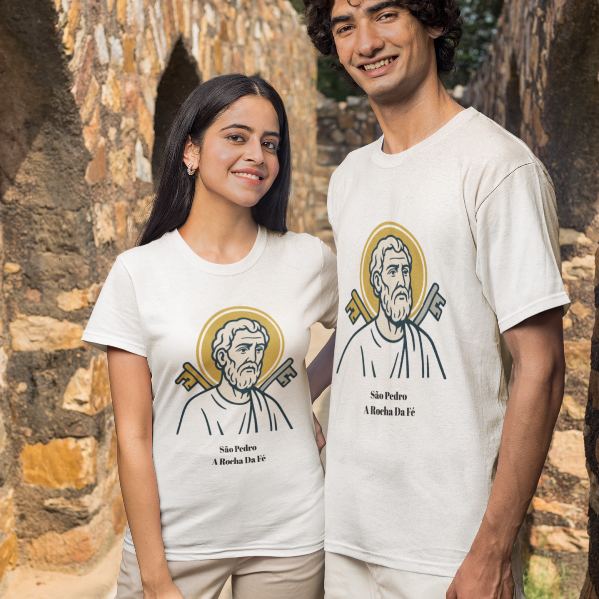 Camiseta Religiosa São Pedro – A Rocha da Fé