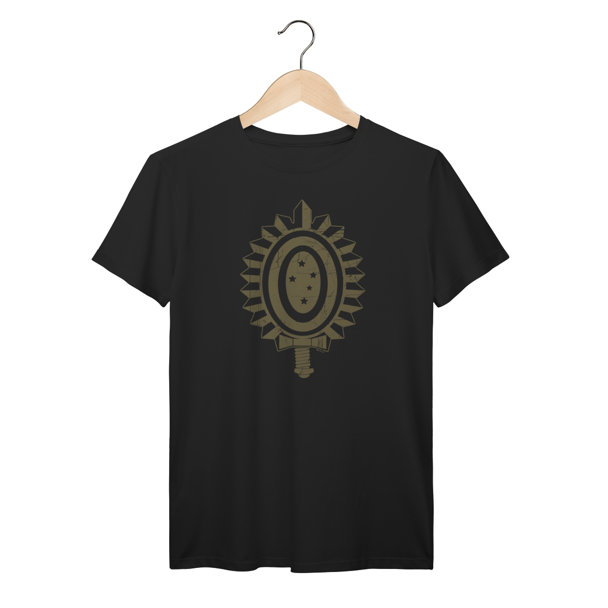 Nome do produto: Camiseta Exército Brasileiro Brasão Dourado – Linha Prime