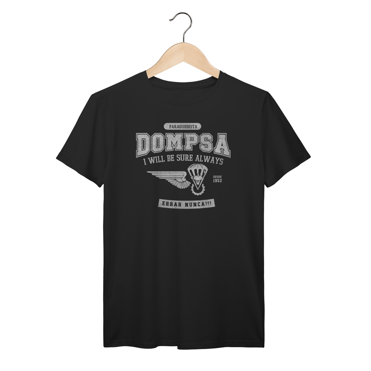 Camiseta PQDT DOMPSA – Dobragem e Manutenção de Pára-quedas