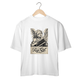 Camiseta Oversized “Rage Quit Angel” – Santo da Paciência Gamer