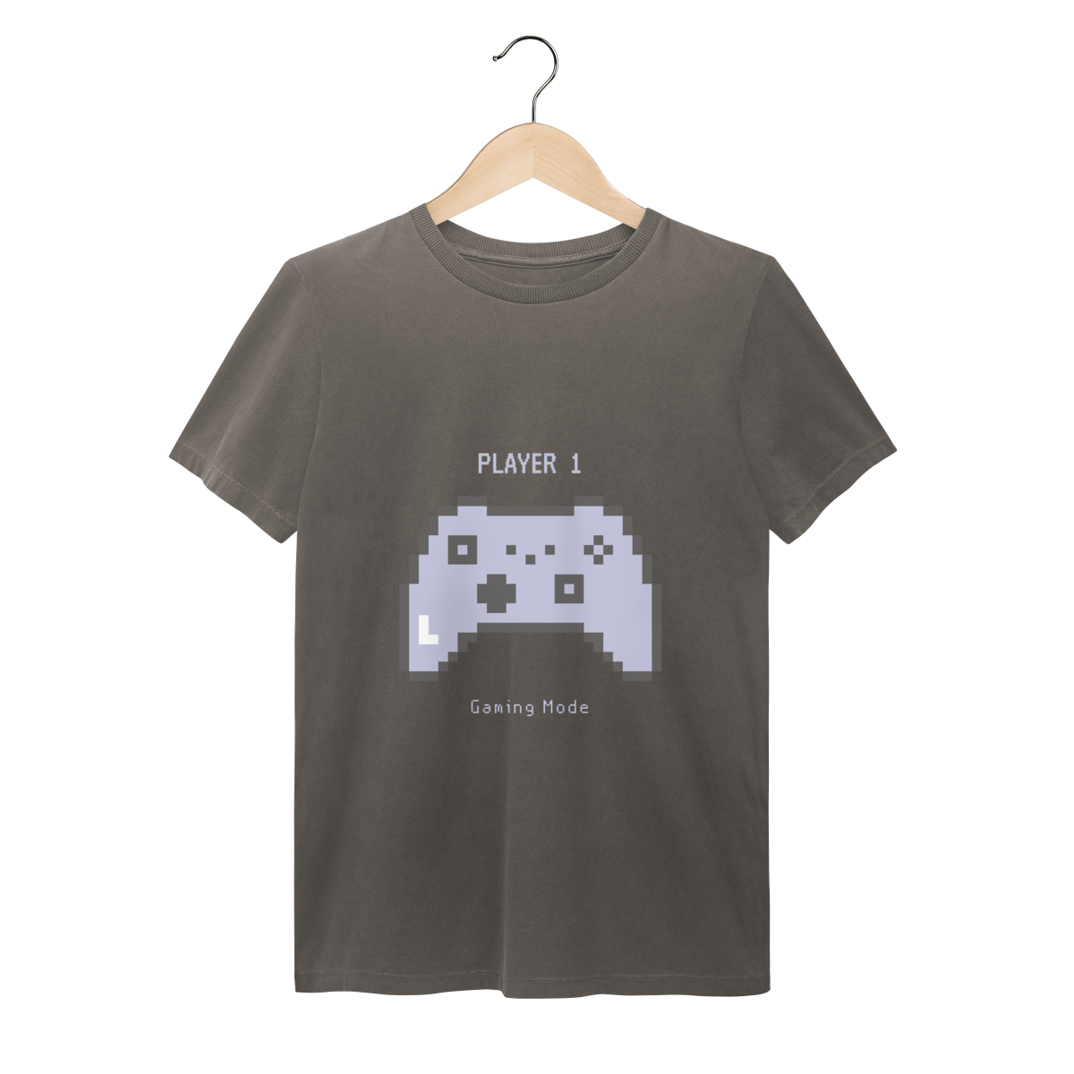 Camiseta “Player 1 – Gaming Mode” – Clássico em 8 Bits