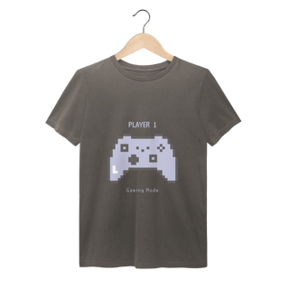 Camiseta “Player 1 – Gaming Mode” – Clássico em 8 Bits