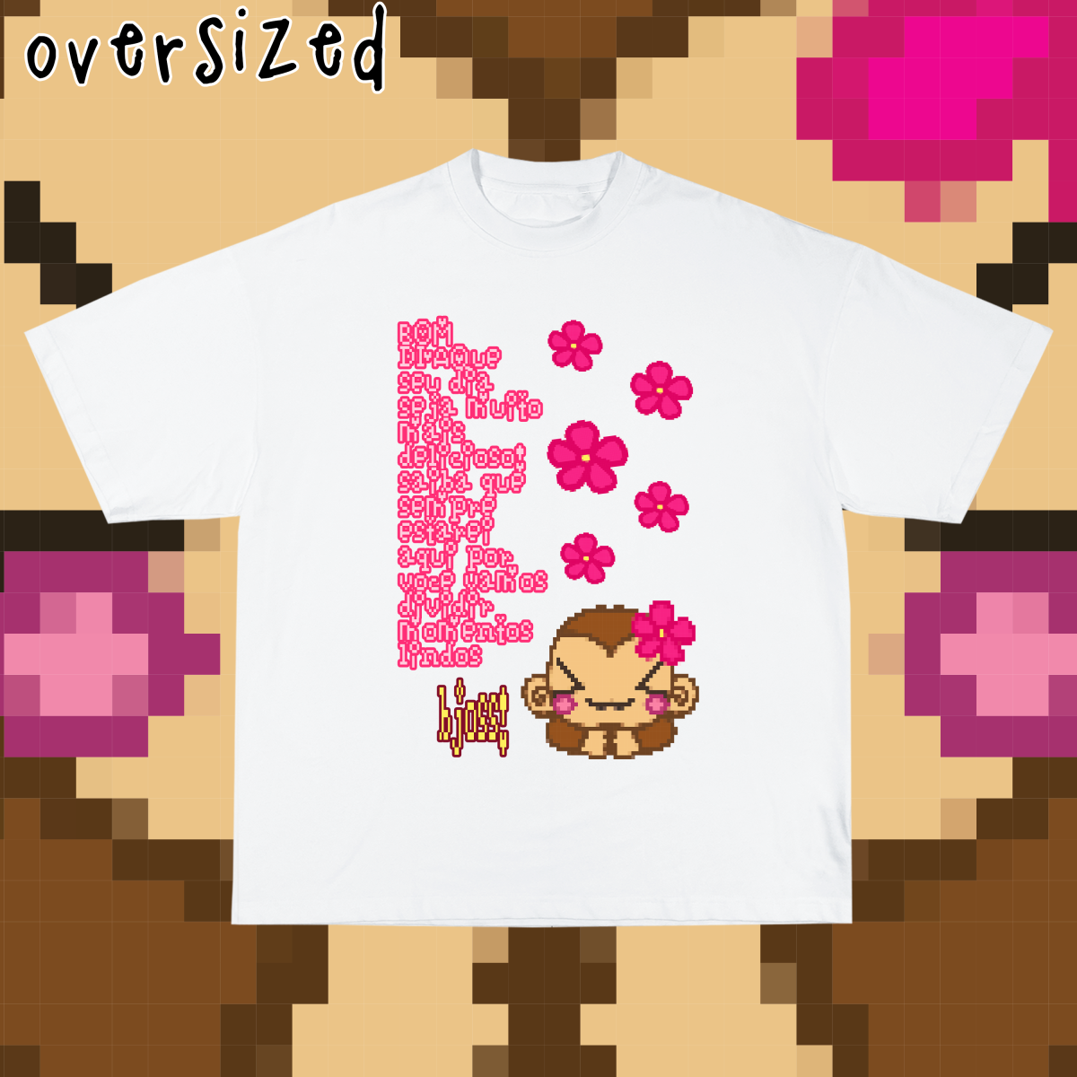 Camiseta Oversized 'mensagem de bom dia'