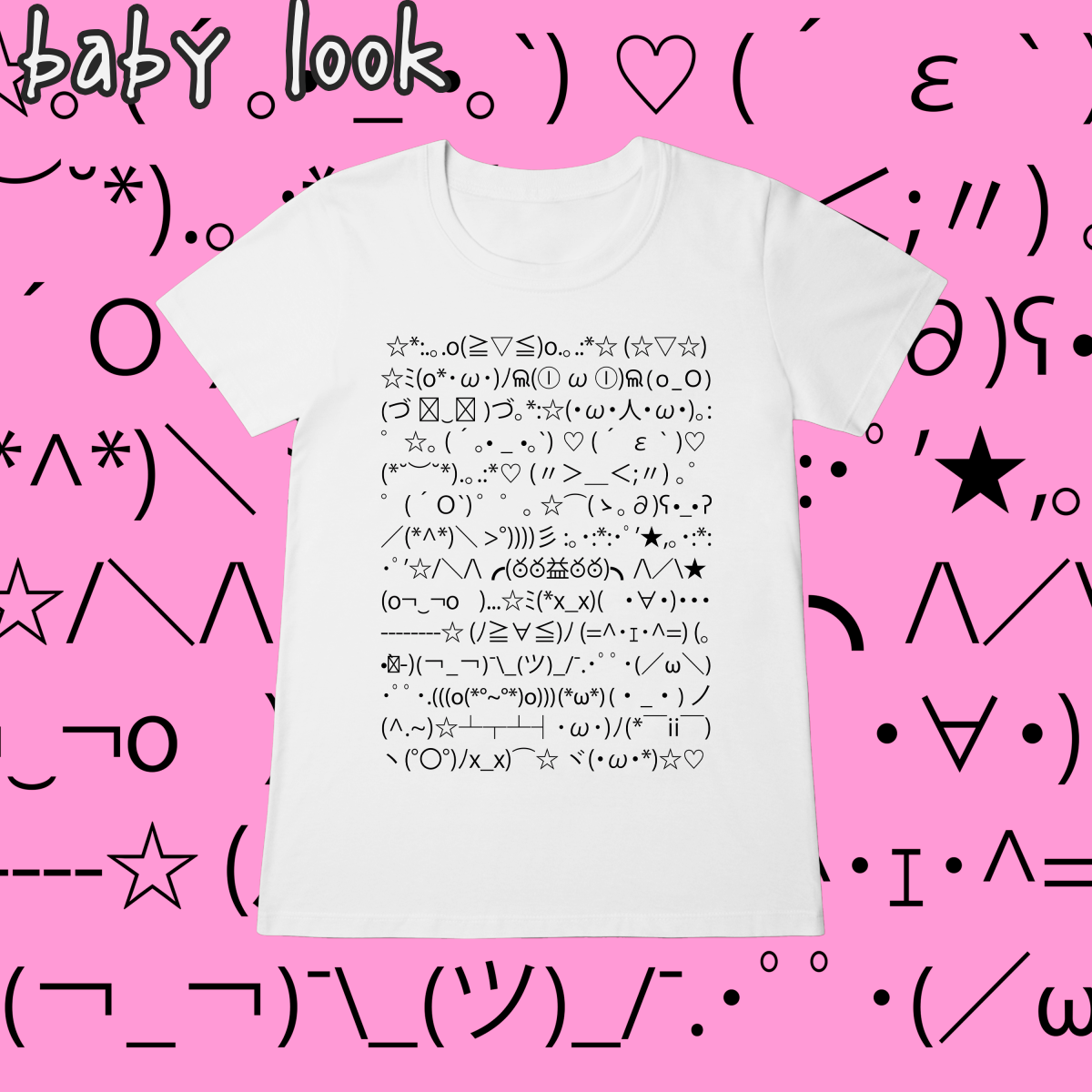 Nome do produto: Baby Look \'kaomoji\'