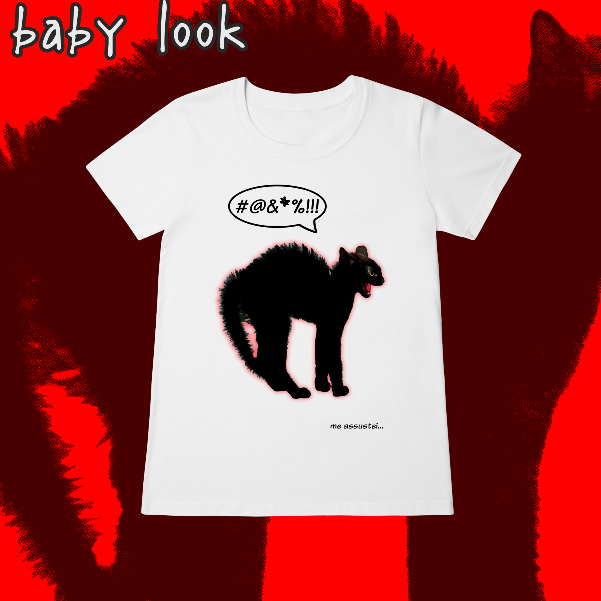 Baby Look 'me assustei (gatinho)'
