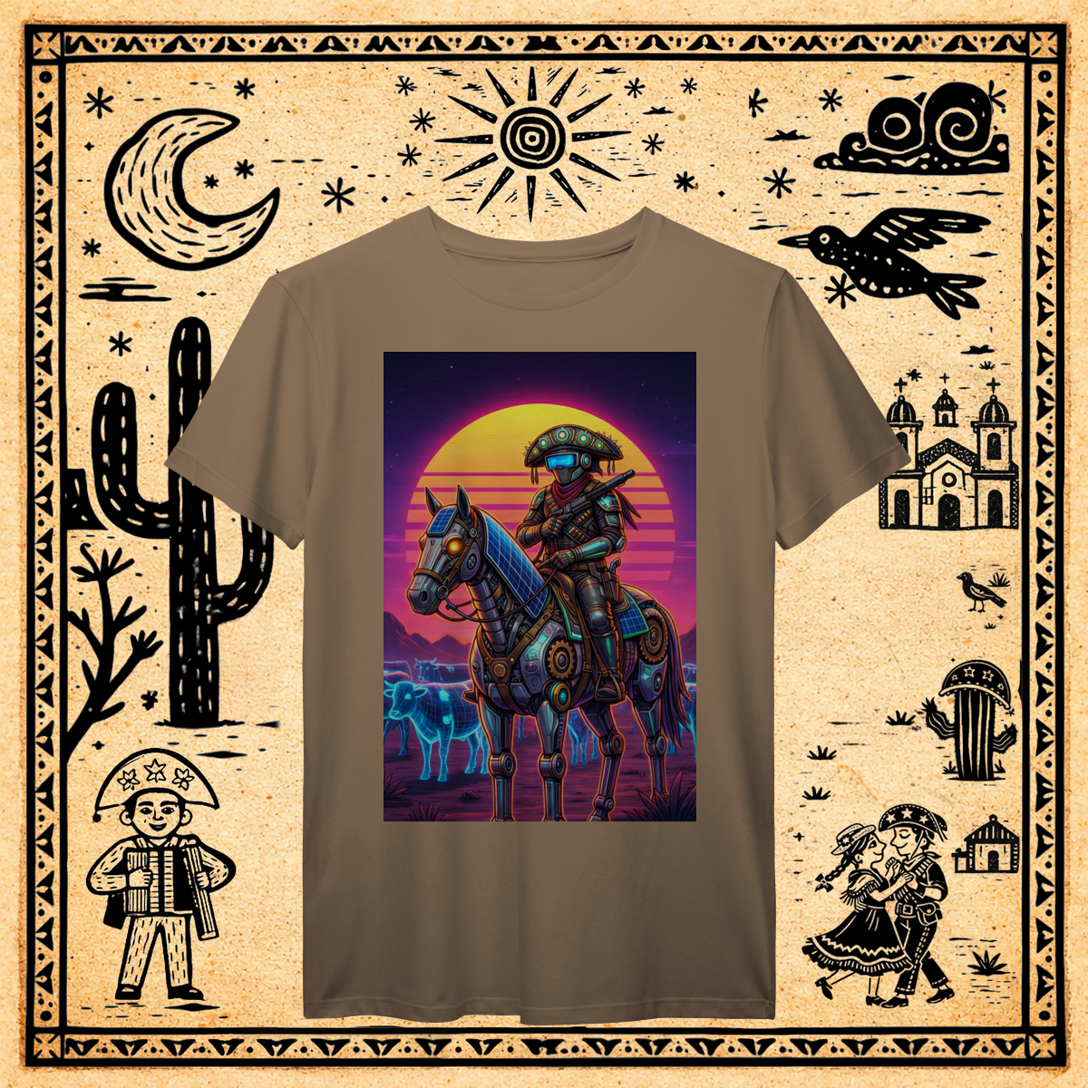 Prime - Camiseta Cyber-Cangaceiro & Montaria Mecha