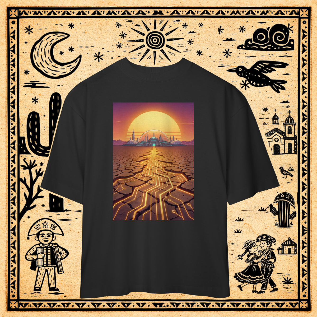 Oversized - Camiseta Grid do Sertão & Cidade-Domo