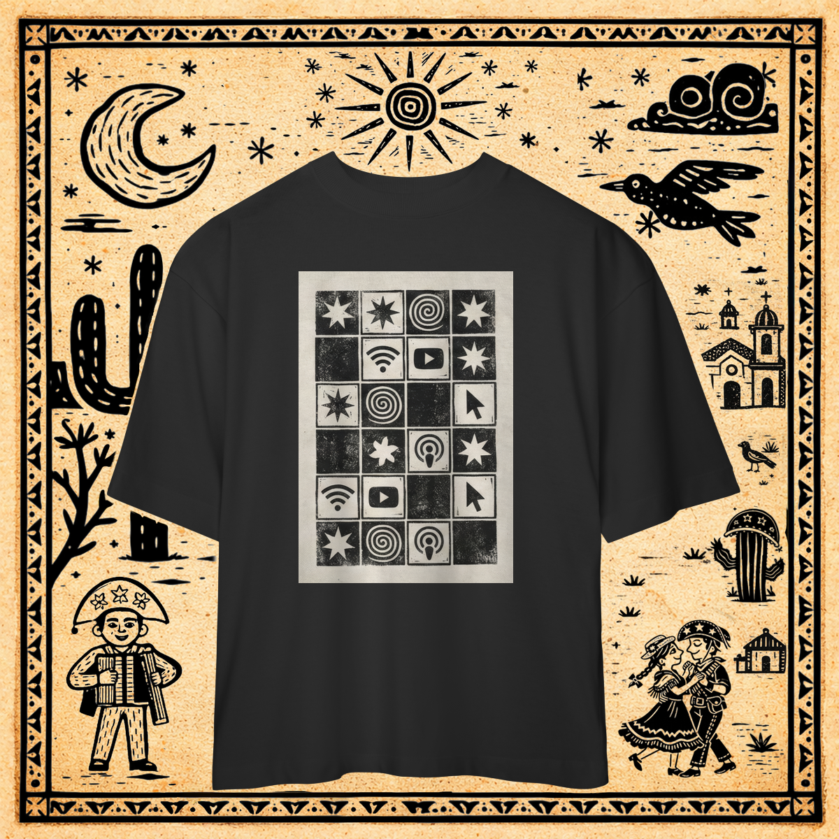 Oversized - Camiseta Xilo-Tech Grid