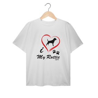 Camiseta Plus Size Rottweiler - I Love My Rottie