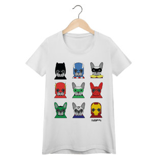 Baby Look Cachorros Super-Heróis