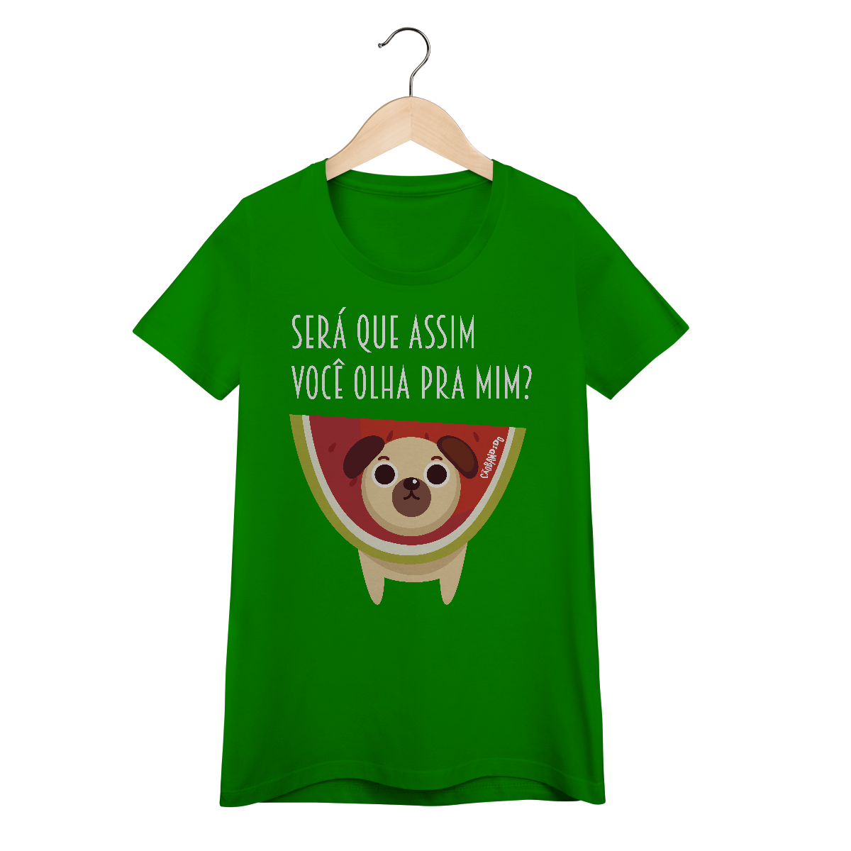 Baby Look Cachorro Melancia - Será Que Assim Você Olha Pra Mim?