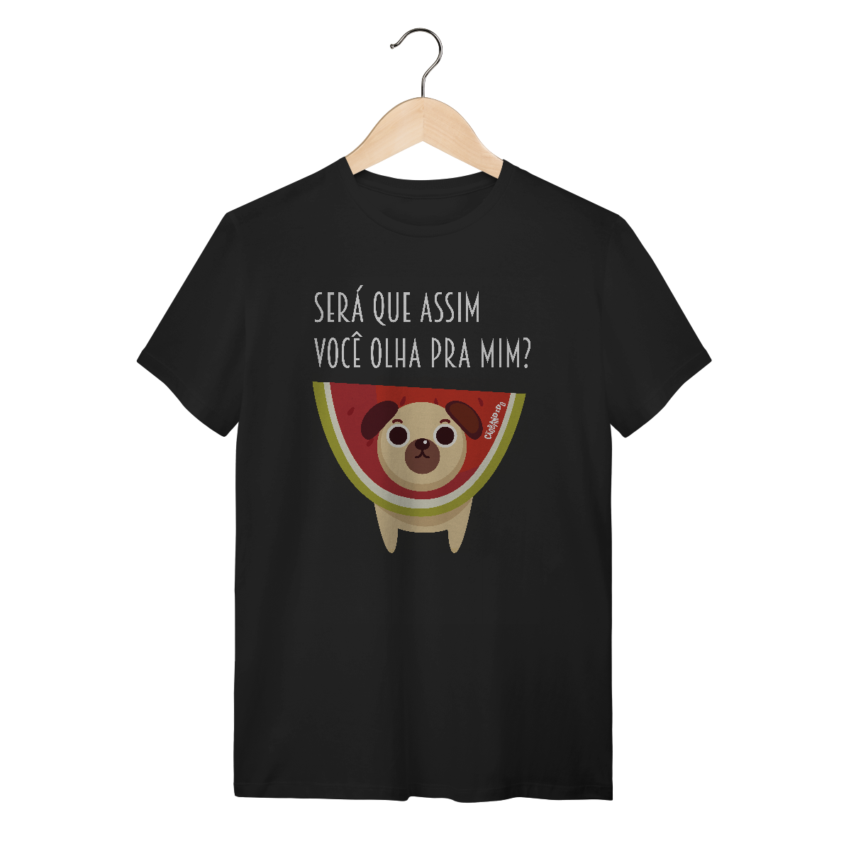 Camiseta Cachorro Melancia - Será Que Assim Você Olha Pra Mim?