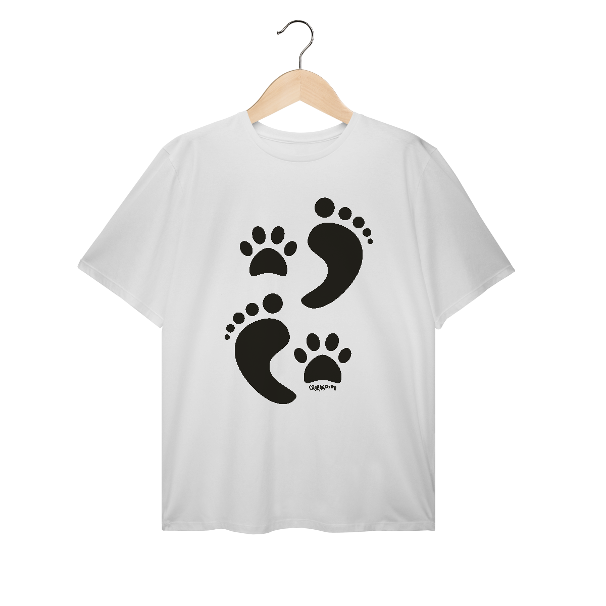 Camiseta Plus Size Cachorro Pegadas