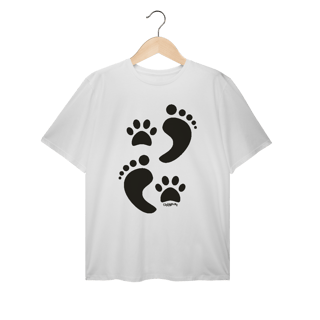Camiseta Plus Size Cachorro Pegadas