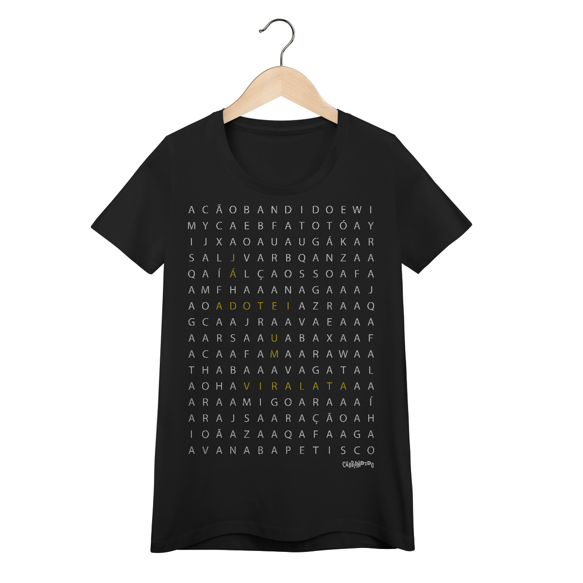 Baby Look Caça Palavras - Já Adotei um Vira-Lata