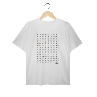 Camiseta Plus Size Caça Palavras - Já Adotei um Vira-Lata