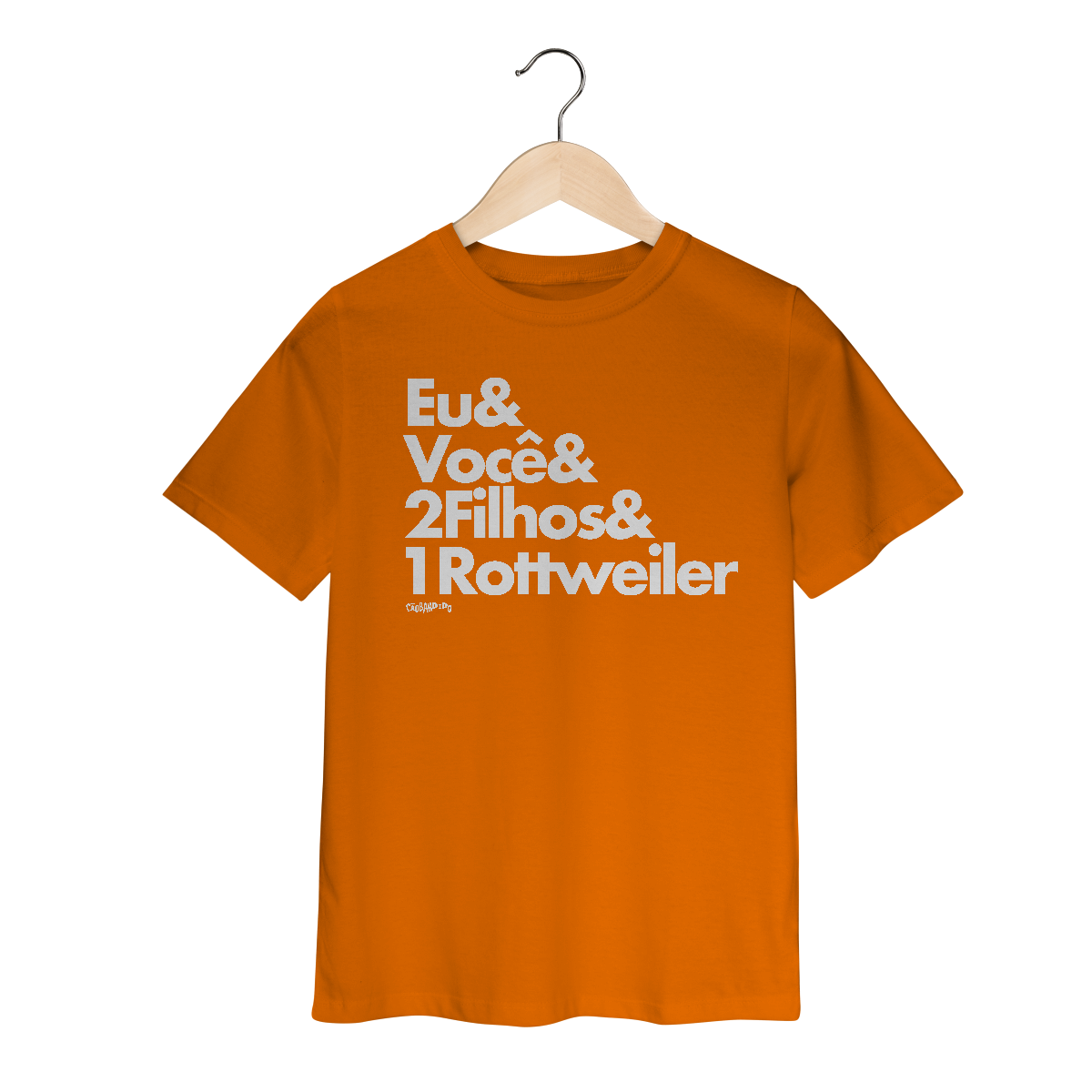 Camiseta Infantil 2 Filhos e 1 Cachorro Rottweiler