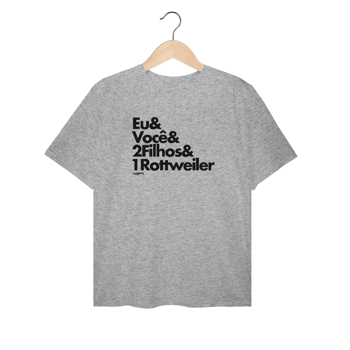 Camiseta Plus Size 2 Filhos e 1 Cachorro Rottweiler