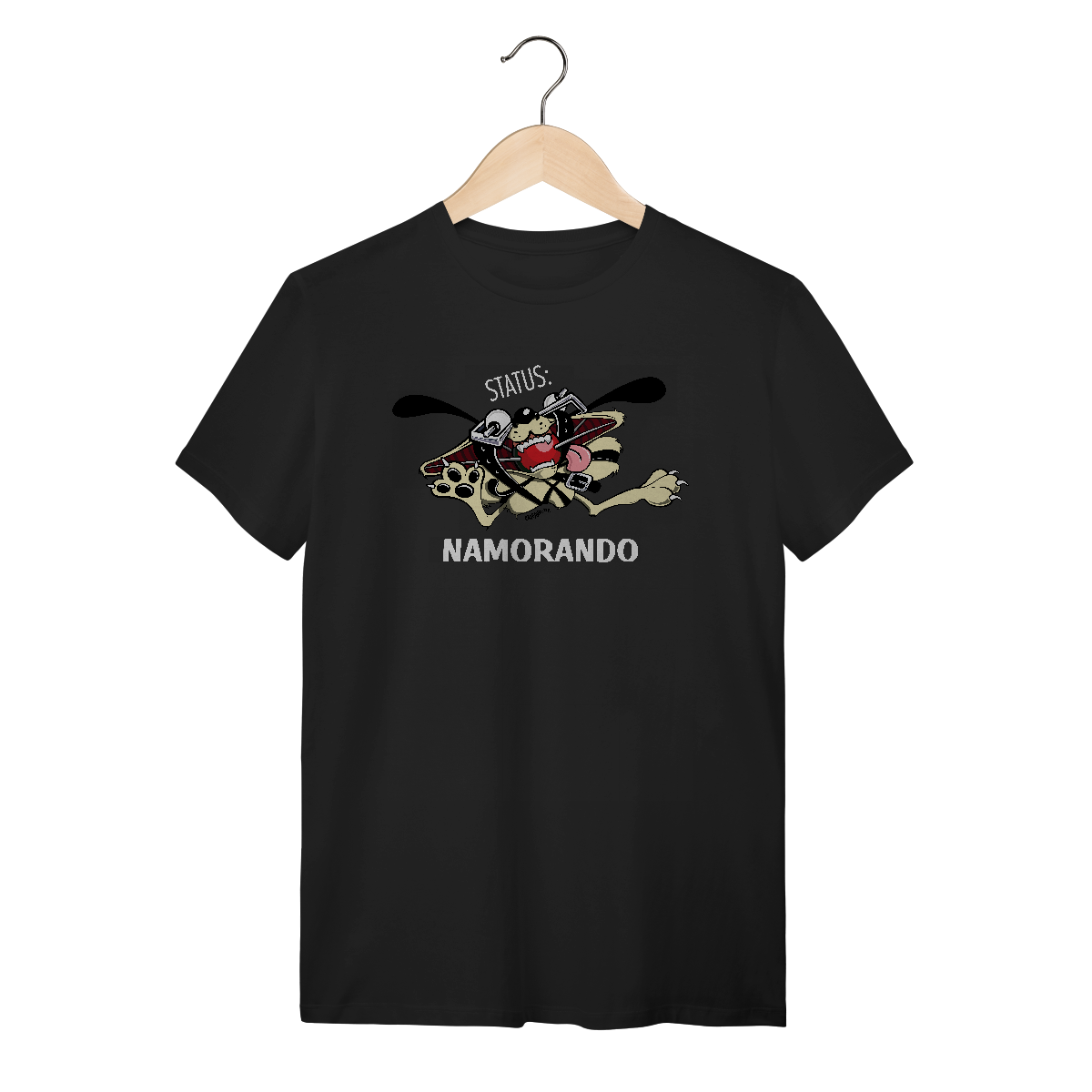 Camiseta Cachorro Status Namorando