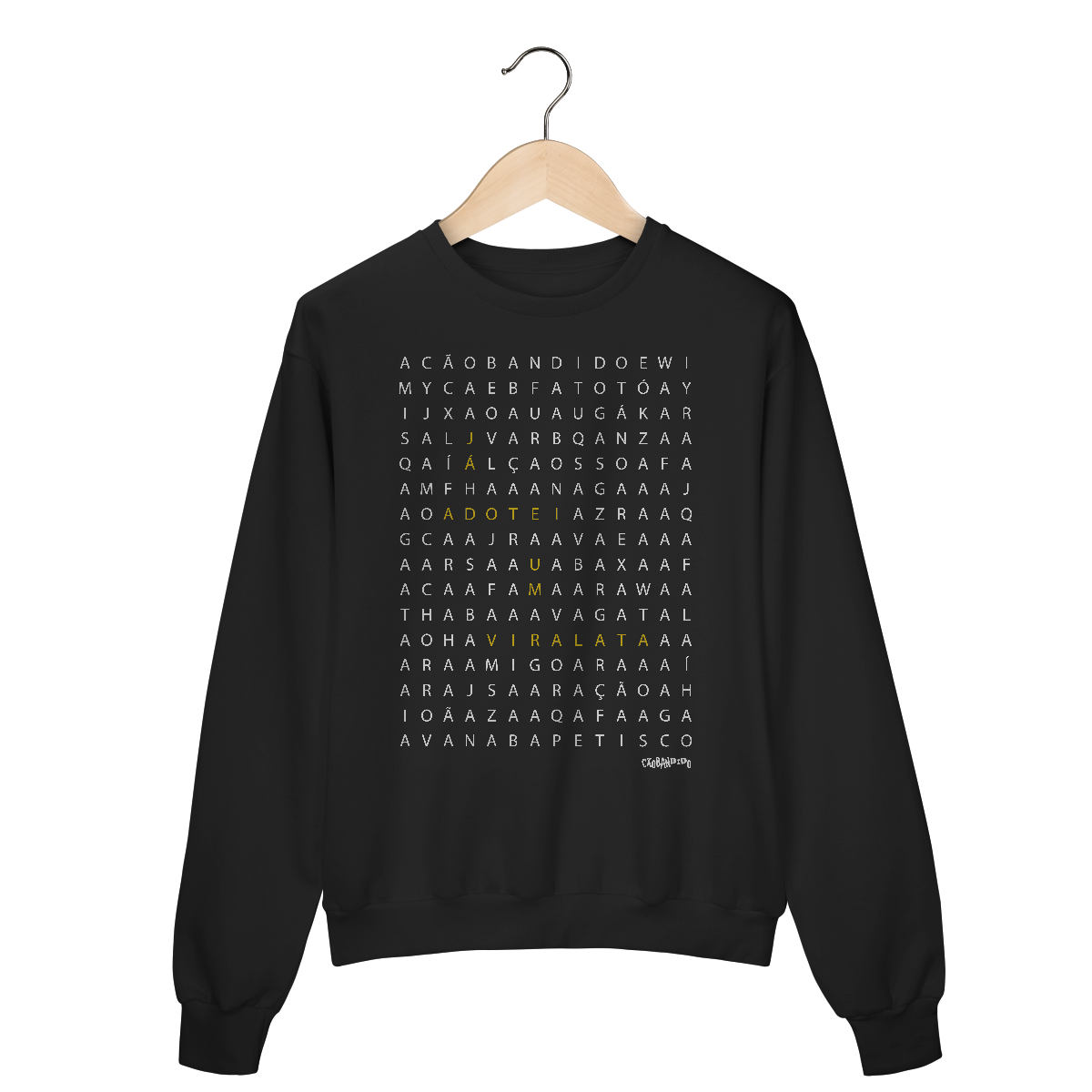 Moletom Blusão Caça Palavras - Já Adotei um Vira-Lata