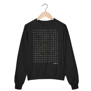 Moletom Blusão Caça Palavras - Já Adotei um Vira-Lata