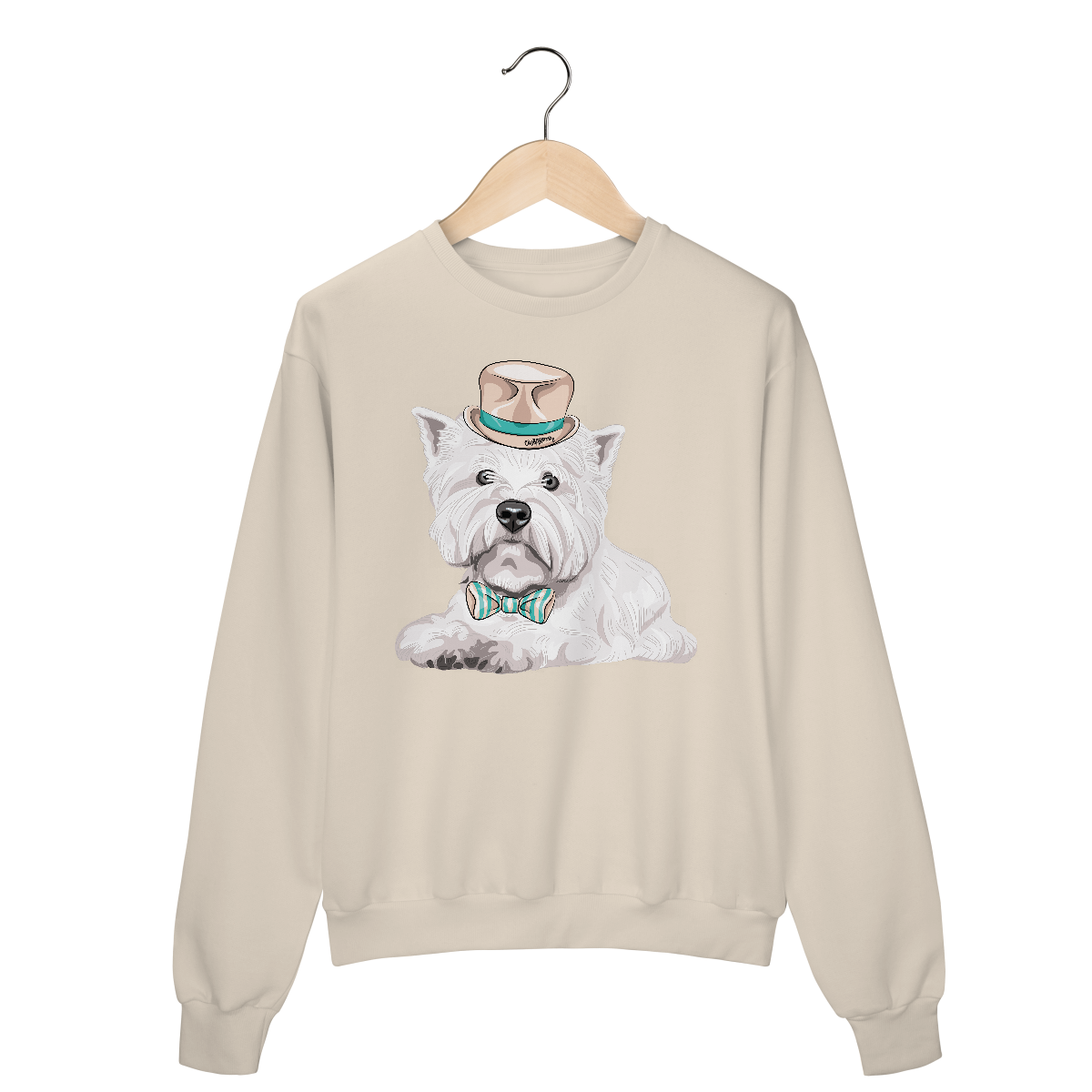 Moletom Blusão West Terrier de Gravata e Chapéu