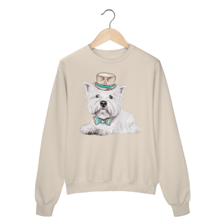 Moletom Blusão West Terrier de Gravata e Chapéu