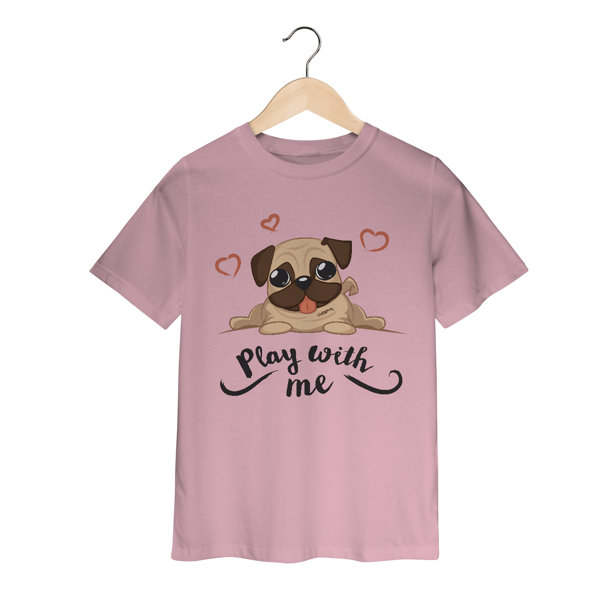 Camiseta Infantil Pug Play With Me