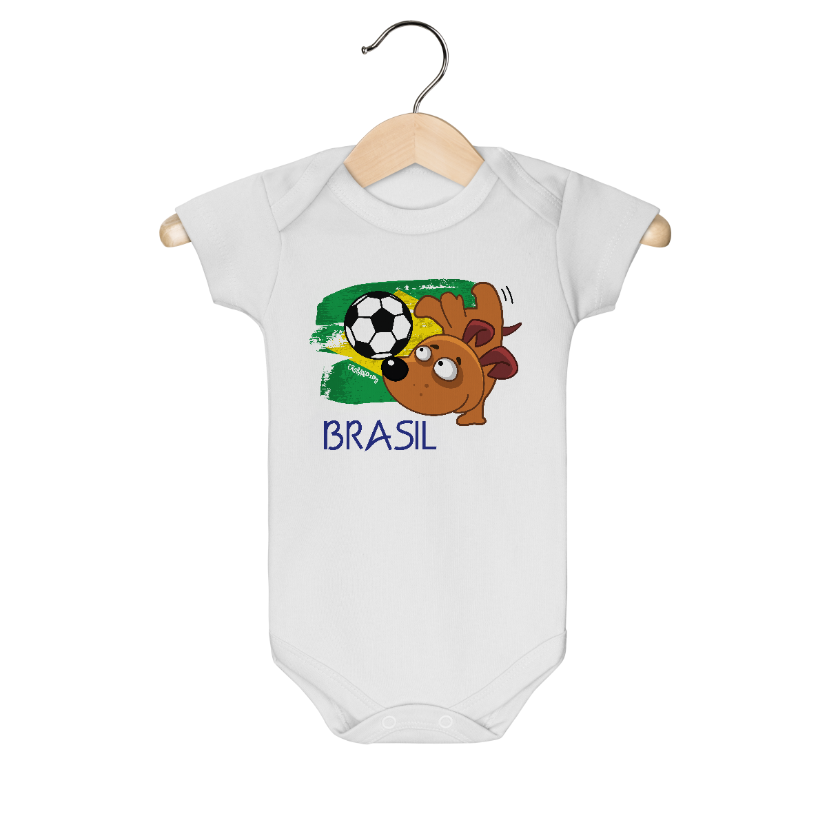 Body Bebê Brasil - Cachorro Jogador