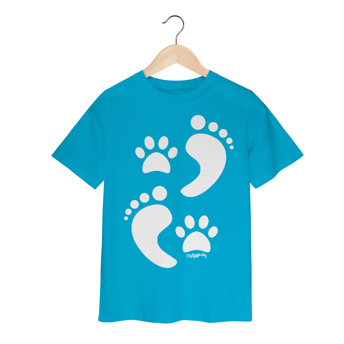 Camiseta Infantil Cachorro Pegadas
