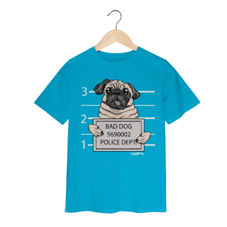 Camiseta Infantil Pug Bad Dog