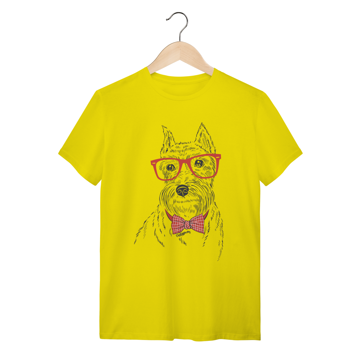 Camiseta Schnauzer de Óculos e Gravatinha