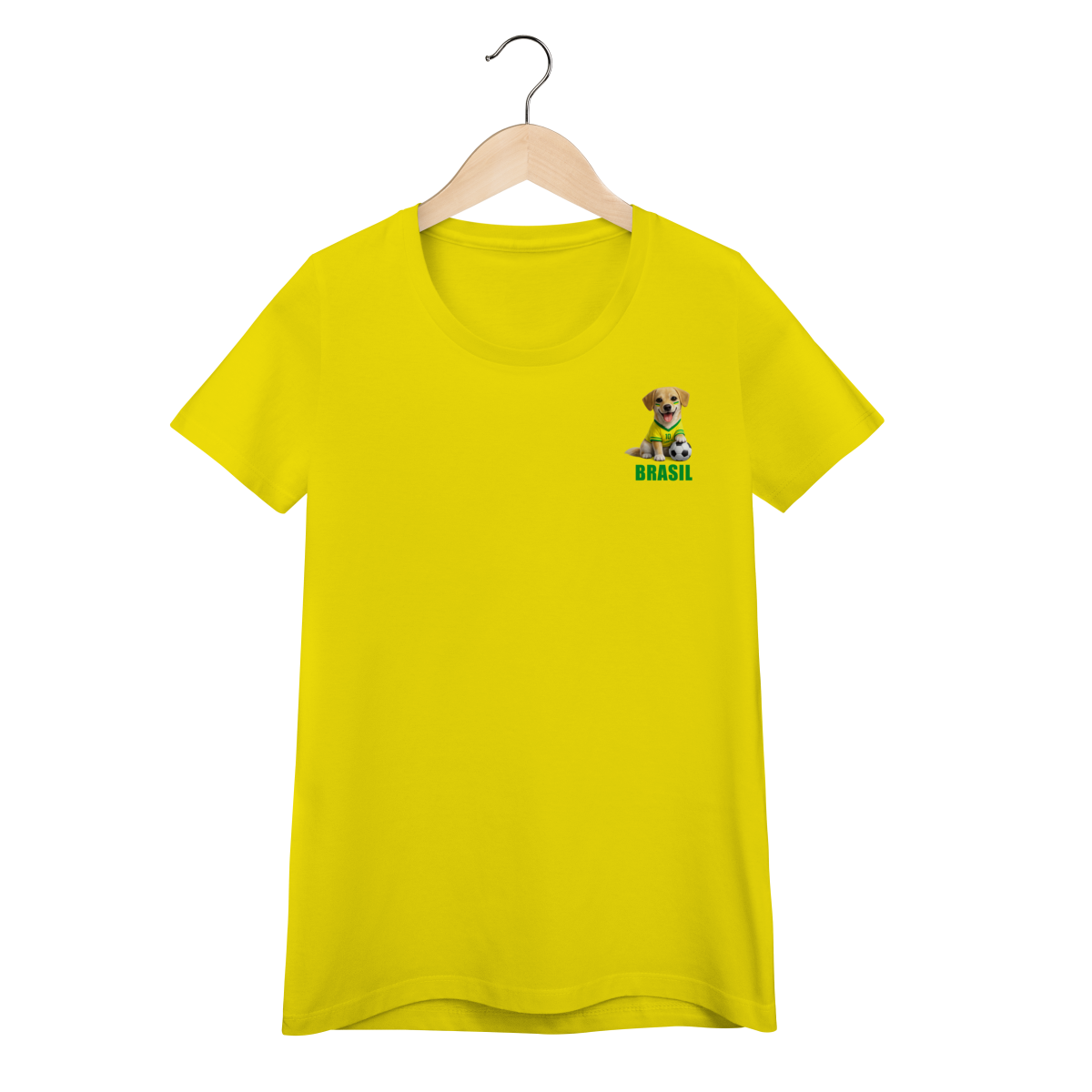 Nome do produto: Baby Look Brasil Cachorrinho Futebol