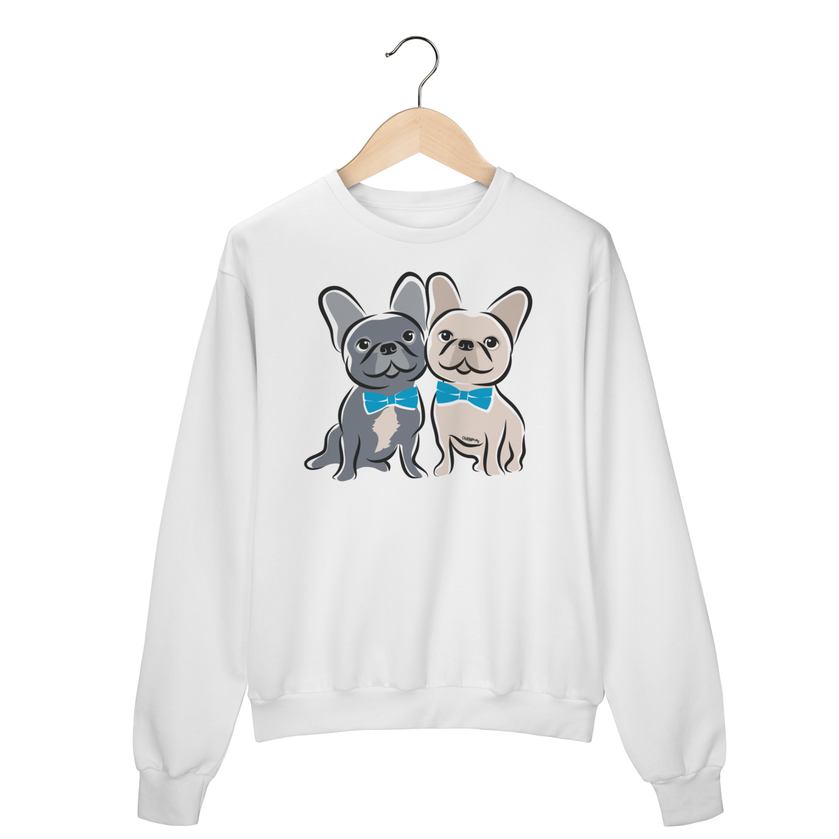 Moletom Blusão Bulldog Francês Casal de Gravatinha