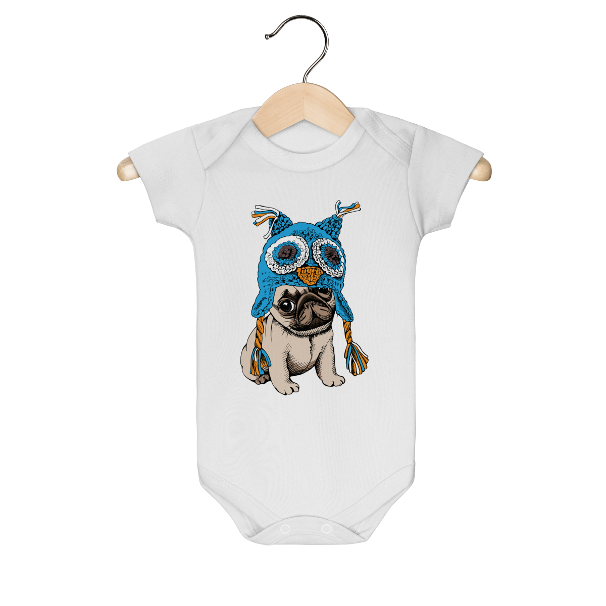 Body Bebê Pug Coruja