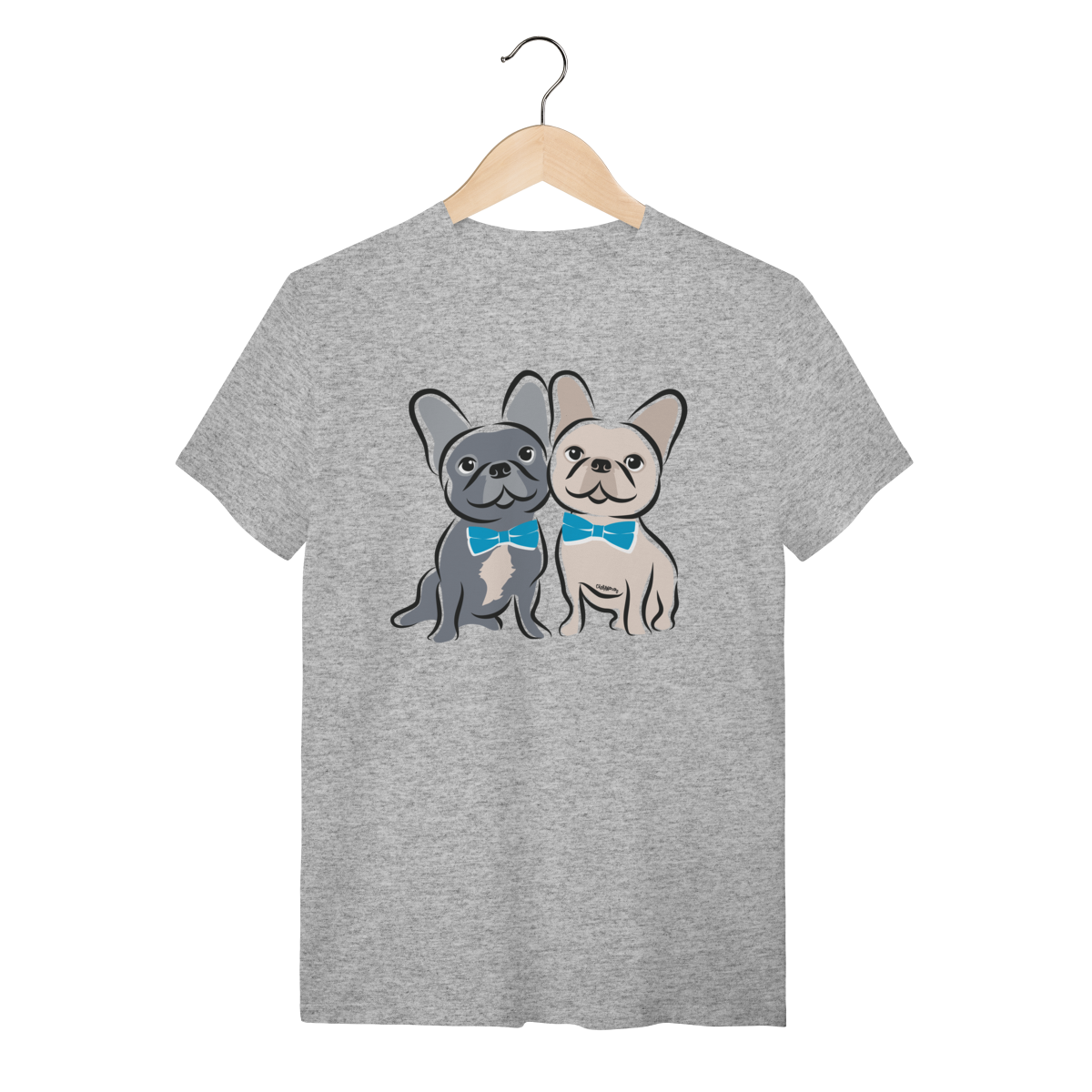 Camiseta Bulldog Francês Casal de Gravatinha