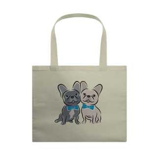 Ecobag Bulldog Francês Casal de Gravatinha