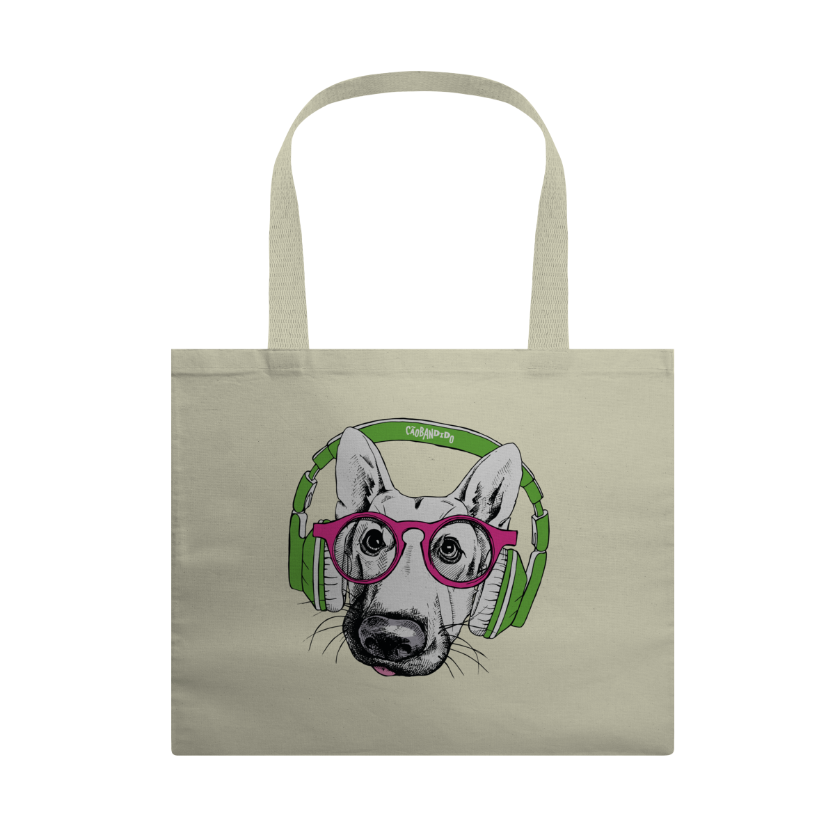 Ecobag Pastor Alemão de Óculos e Fone de Ouvido